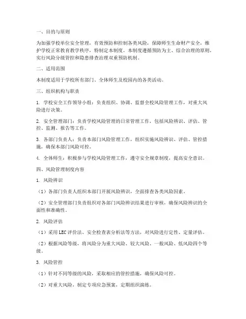 学校单位风险管理制度