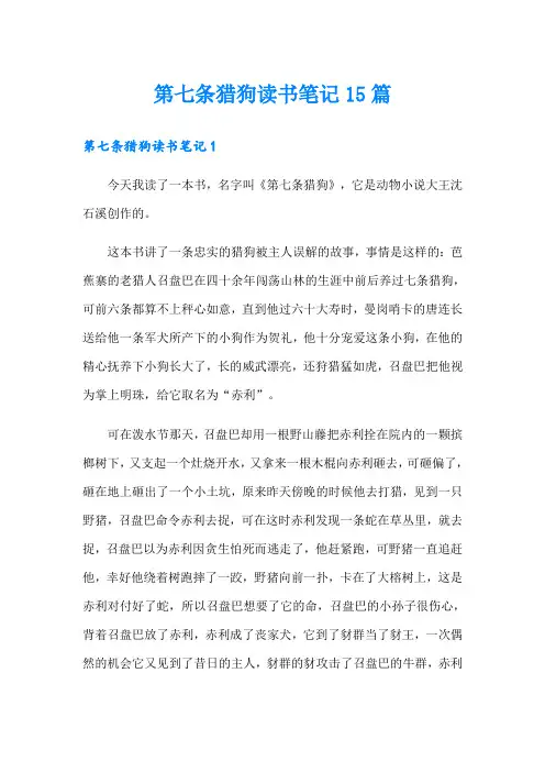 第七条猎狗读书笔记15篇