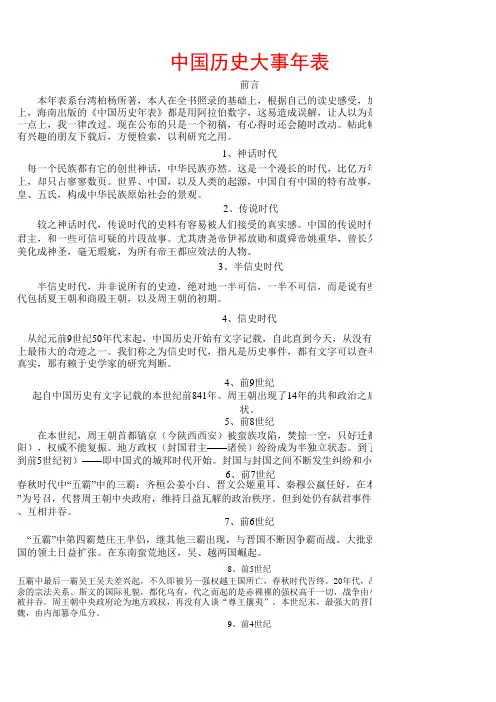 中国历史年鉴大事速查表