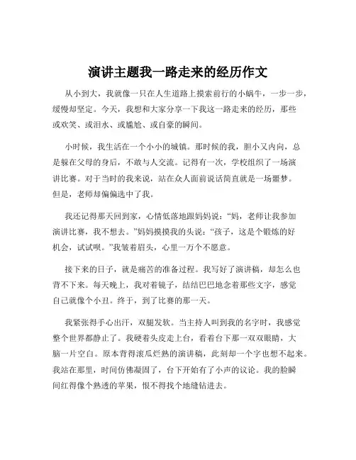 演讲主题我一路走来的经历作文