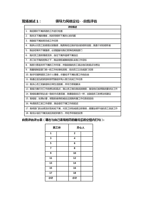 4-领导力风格定位- -自我评估
