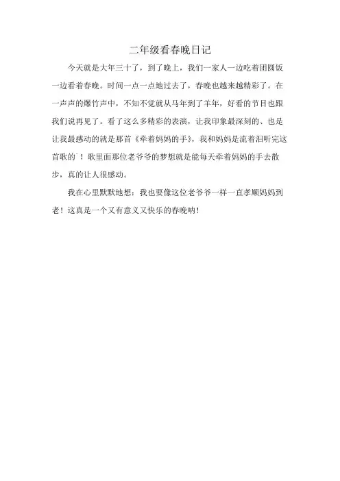 二年级看春晚日记