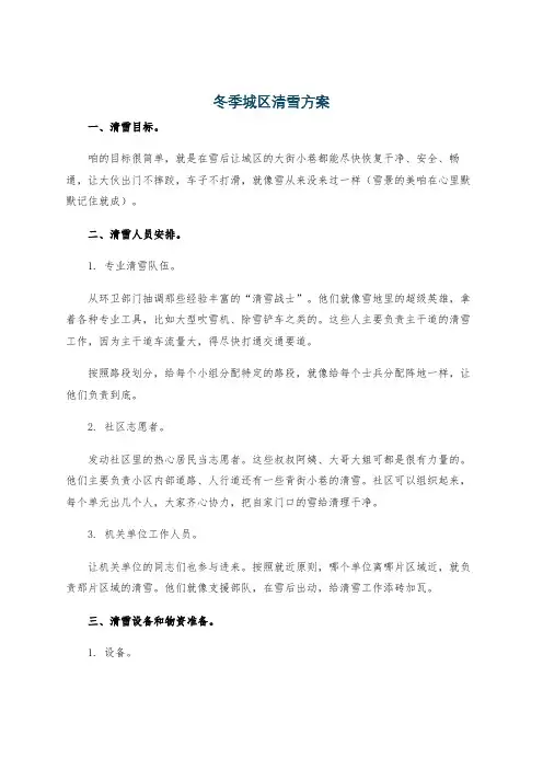 冬季城区清雪方案