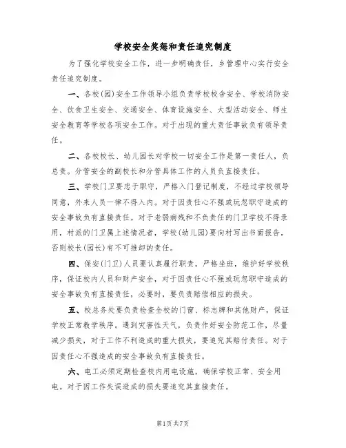 学校安全奖惩和责任追究制度（5篇）