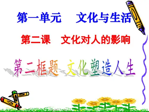 人教版高中政治必修3第二课第二框题《文化塑造人生》课件