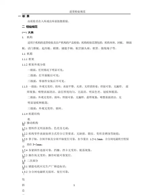 进货检验规范