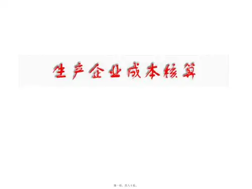 PS成本核算相关生产企业成本核算(ppt 79)(ppt版)
