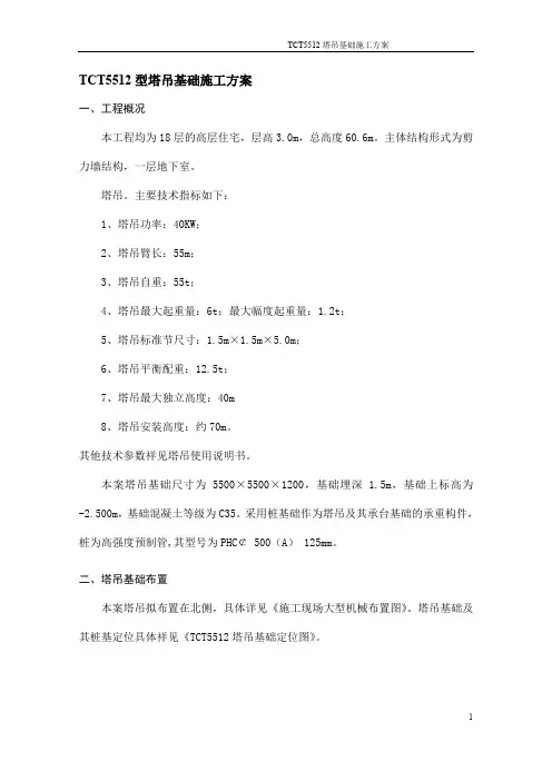 QTZ5512塔吊基础施工方案