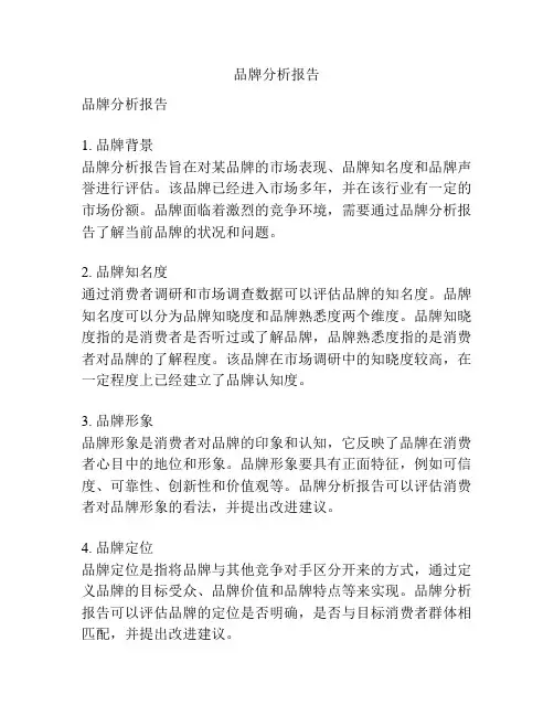 品牌分析报告