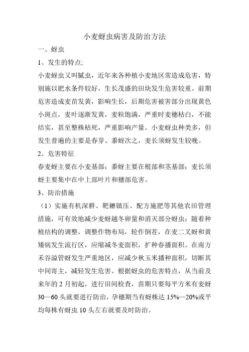 小麦蚜虫病害及防治方法