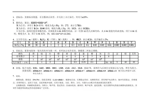 电阻标识方法
