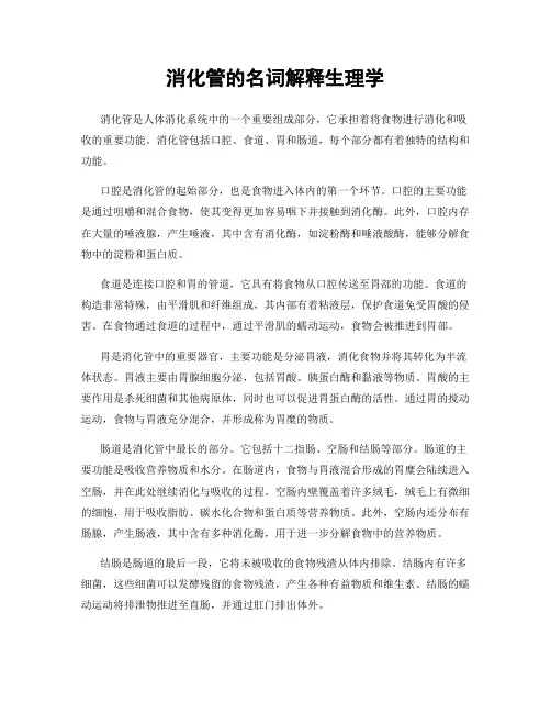 消化管的名词解释生理学