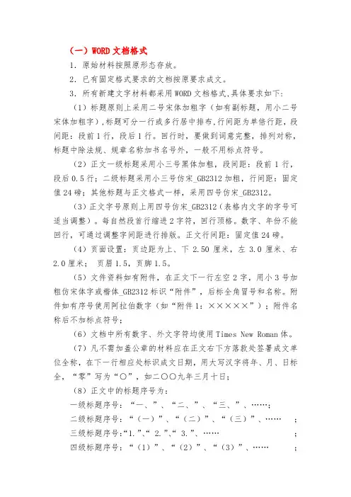排版格式要求
