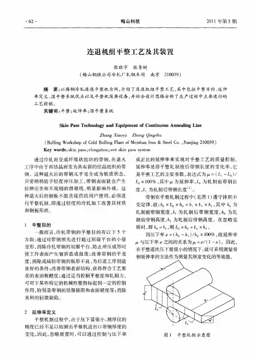 连退机组平整工艺及其装置
