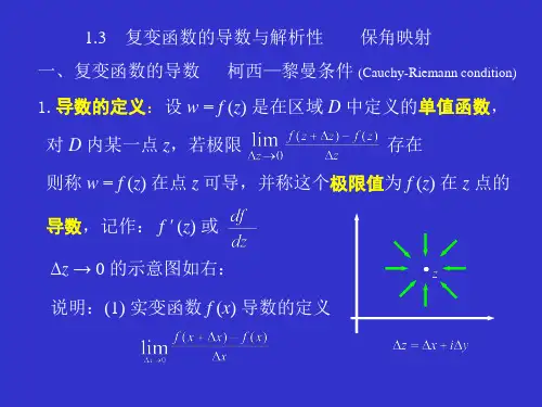 大学物理-复变函数的导数与解析性
