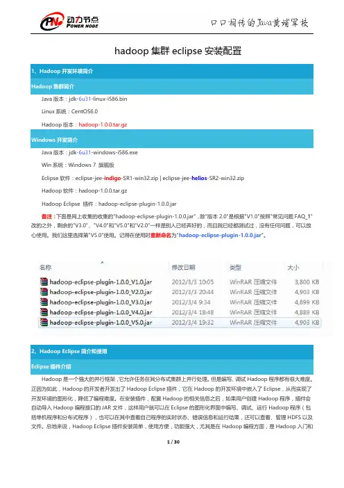 hadoop集群eclipse安装配置