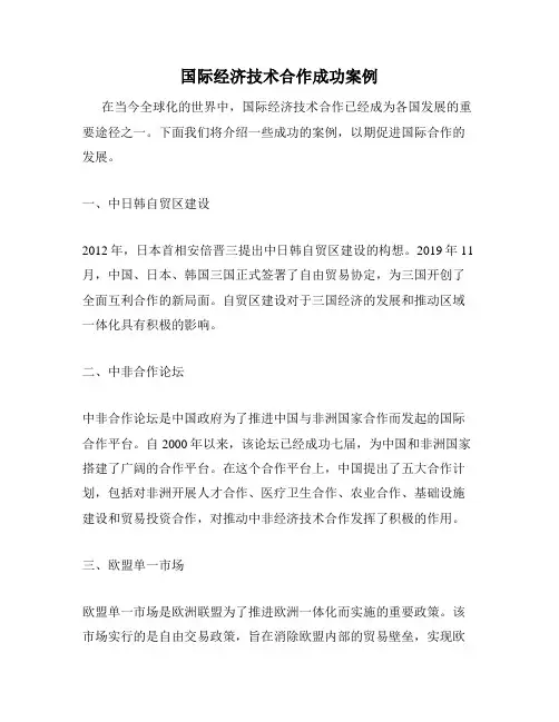 国际经济技术合作成功案例