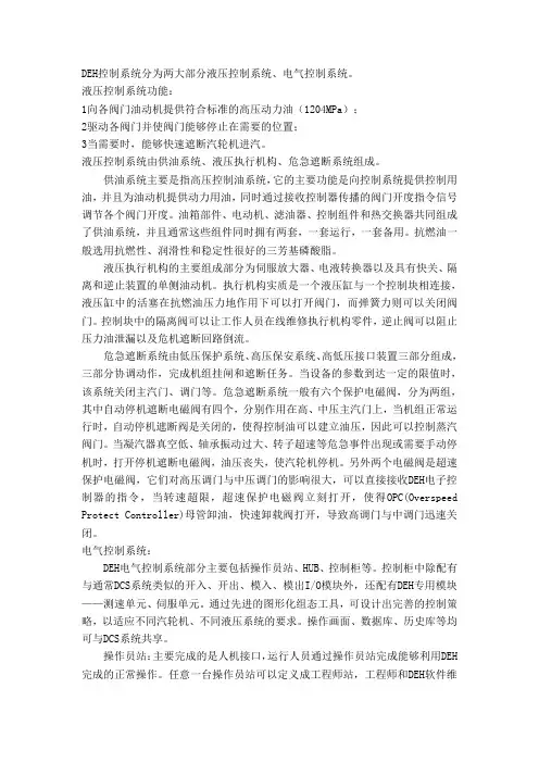 DEH系统的组成