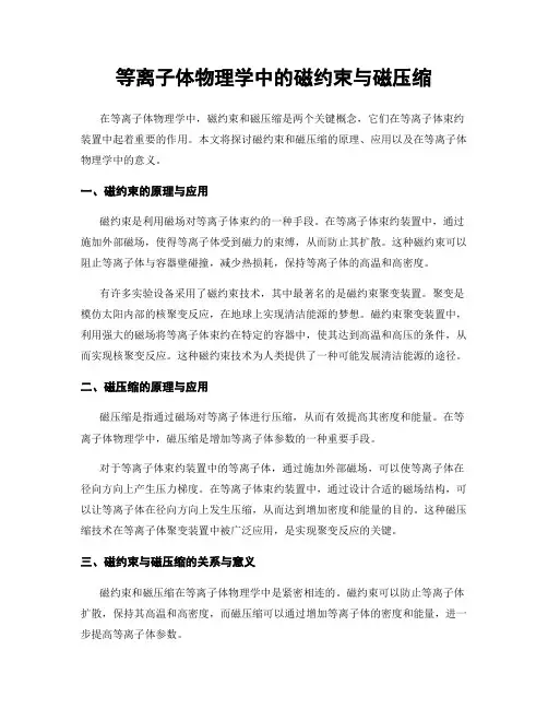 等离子体物理学中的磁约束与磁压缩