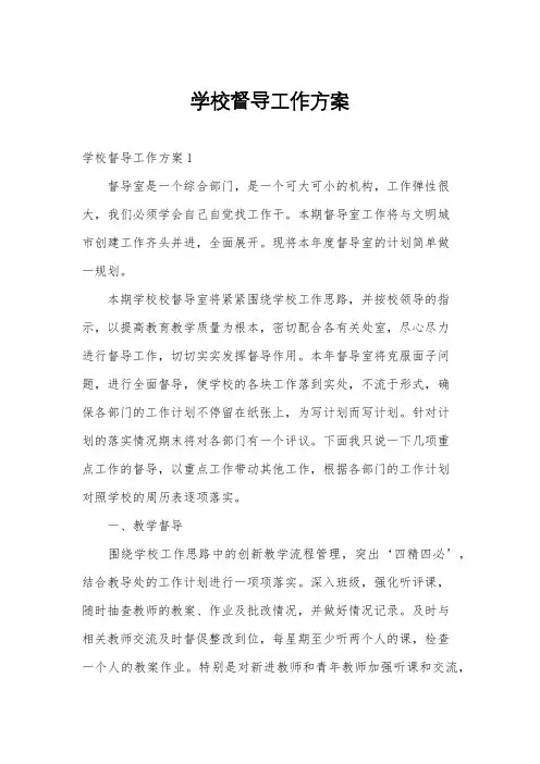 学校督导工作方案