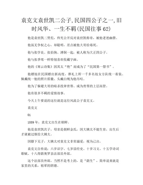 拆书-袁克文袁世凯二公子,民国四公子之一,旧时风华、一生不羁(民国往事62)
