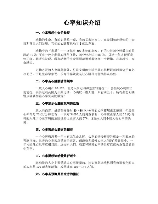 心率知识介绍
