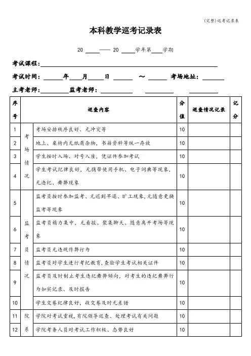 (完整)巡考记录表