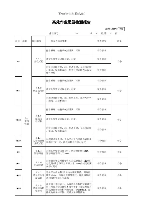 高处作业吊篮检测报告GDAQ21313