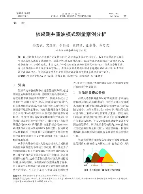核磁测井重油模式测量案例分析