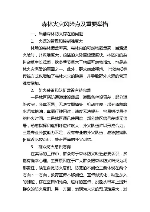 森林火灾风险点及重要举措