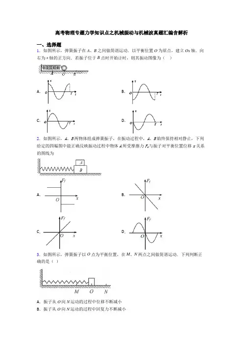 高考物理专题力学知识点之机械振动与机械波真题汇编含解析