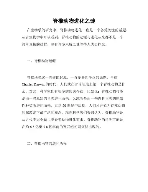 脊椎动物进化之谜