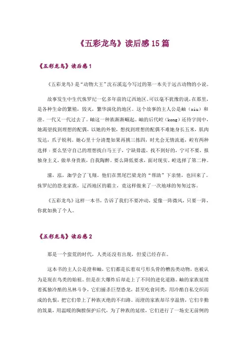 《五彩龙鸟》读后感15篇