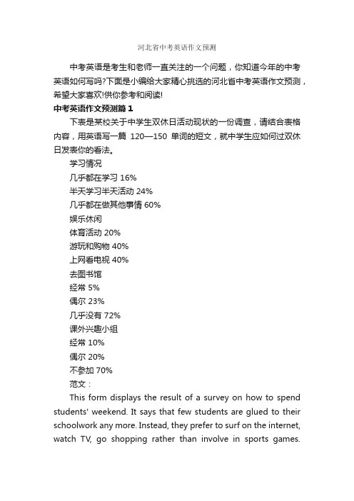 河北省中考英语作文预测_初中英语作文_