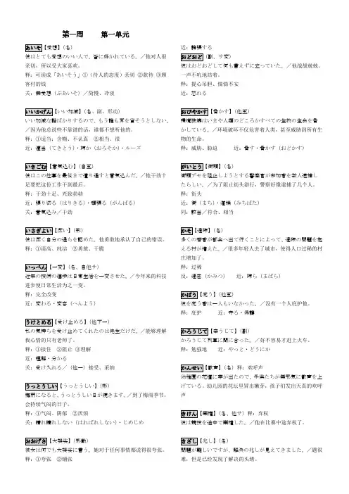 自己整理的突破新日语能力考试文字词汇N1级1-1
