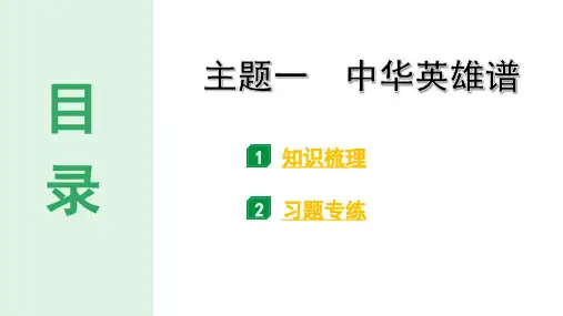 2024河北历史中考备考重难专题： 主题一 中华英雄谱 (课件)