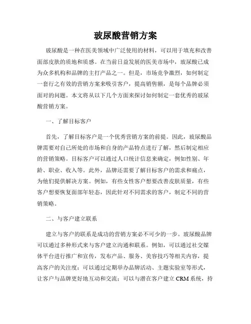 玻尿酸营销方案