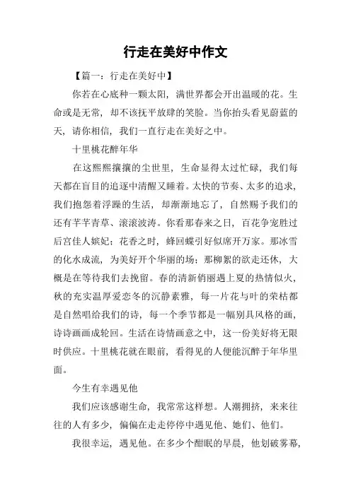 行走在美好中作文