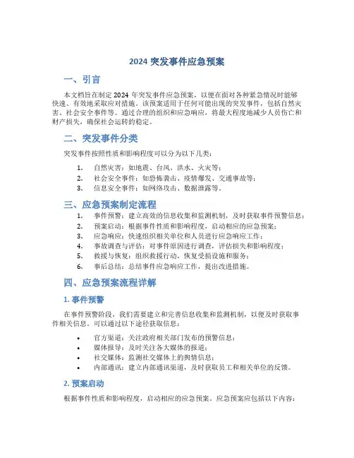 2024突发事件应急预案