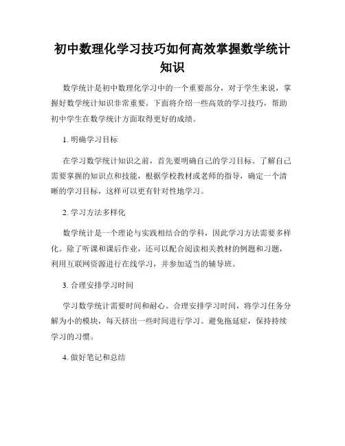 初中数理化学习技巧如何高效掌握数学统计知识