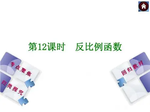 2015年人教版中考数学总复习课件(考点聚焦+归类探究+回归教材)：第12课时 反比例函数(共27张PPT)