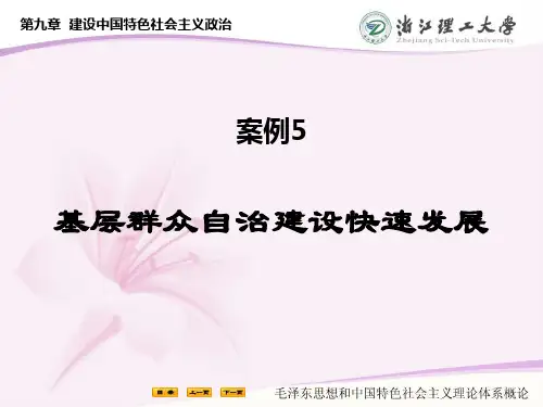 案例5基层群众自治建设快速发展