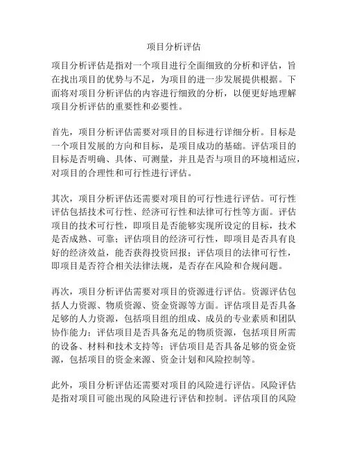 项目分析评估