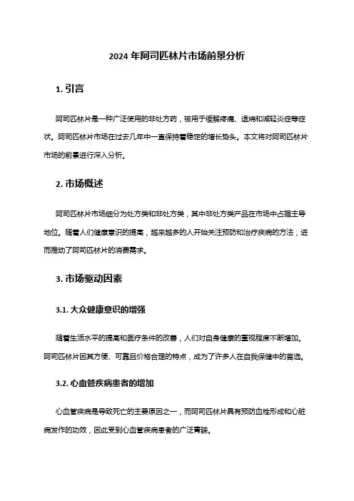 2024年阿司匹林片市场前景分析