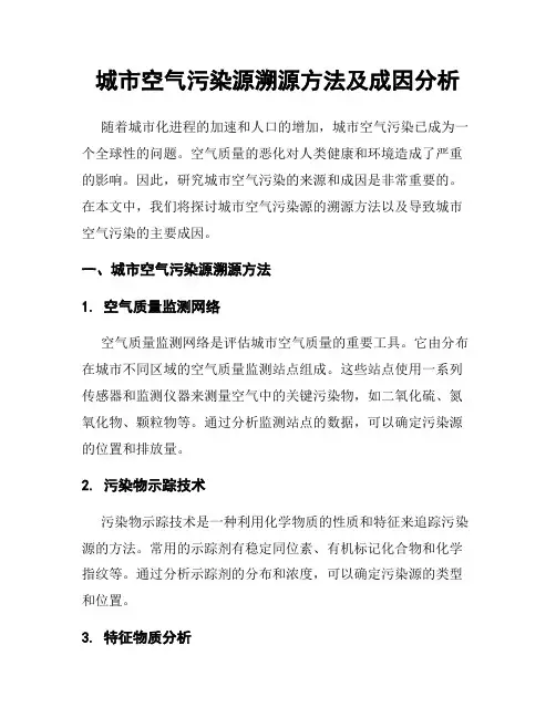 城市空气污染源溯源方法及成因分析