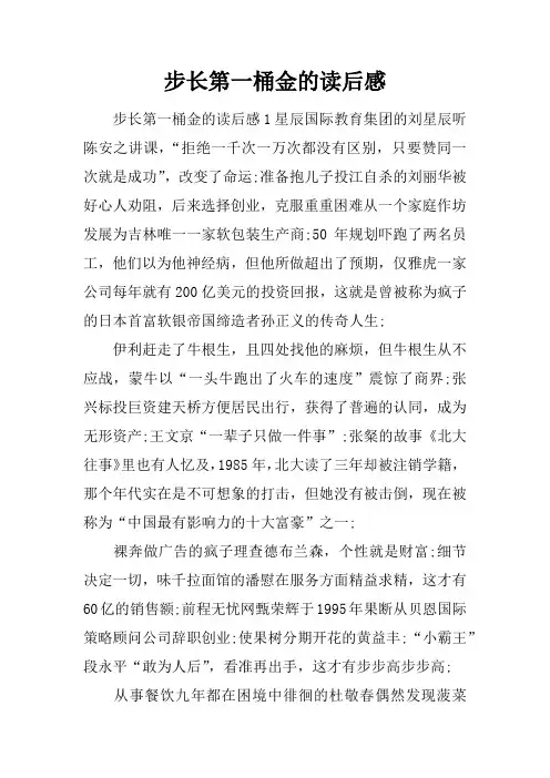 步长第一桶金的读后感