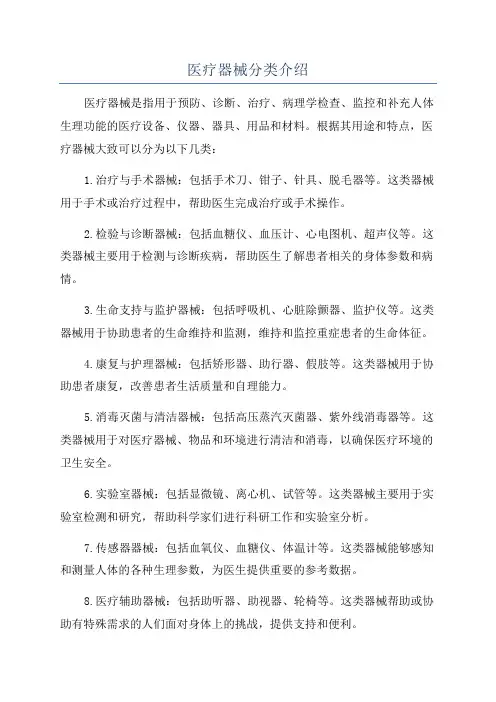 医疗器械分类介绍