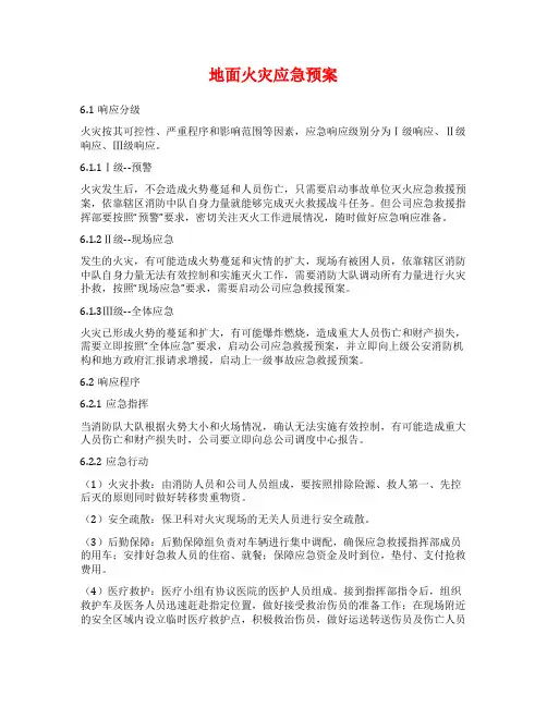 地面火灾应急预案