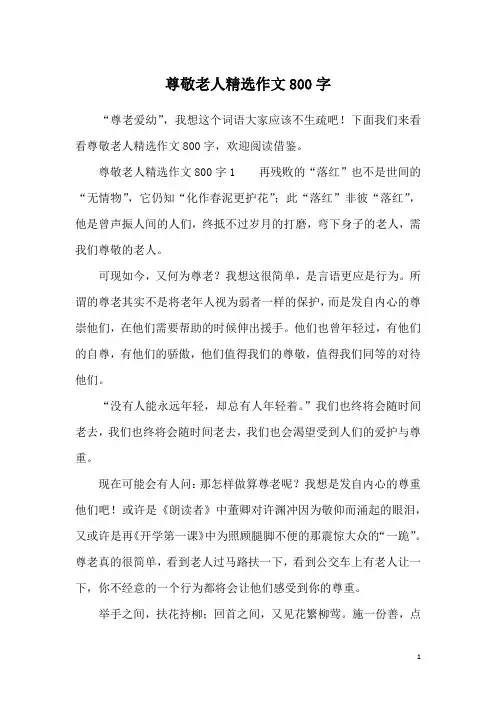 尊敬老人精选作文800字