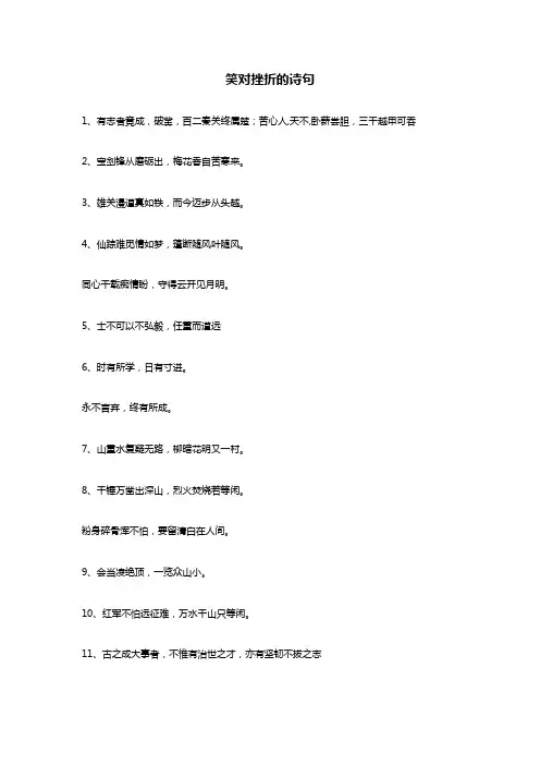 笑对挫折的诗句